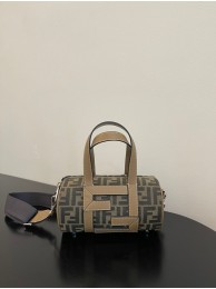 Replica Fendi Small Boston bag in dove gray tapestry fabric 8BS5567A Tl12499UD97