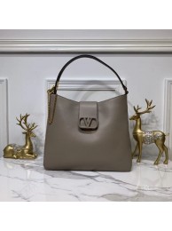 Replica High Quality VALENTINO Origianl Palm Leather Bag V5002 Gray Tl19561Jh90