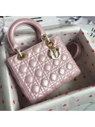 Replica LADY DIOR LAMBSKIN BAG CAL44550 pearly-lustre pink Tl9215iu55