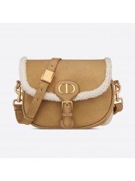 Replica MEDIUM DIOR BOBBY BAG Camel-Colored Shearling M9319U Tl8826cK54