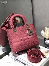 Replica MEDIUM LADY D-LITE BAG Mallow Rose Cannage Embroidery M0565OREY Tl8932YP94