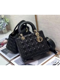 Replica MEDIUM LADY DIOR BAG Black Cannage Lambskin M0565O Tl8567YP94