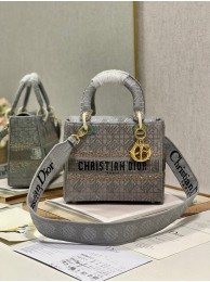 Replica MEDIUM LADY DIOR BAG M0565O gray Tl8173Vi77