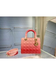 Replica MEDIUM LADY DIOR BAG Pink Gradient Cannage Lambskin M0565OS Tl8641hD86