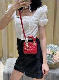 Replica MICRO DIORAMOUR LADY DIOR BAG Bright Red Cannage Lambskin with Heart Motif S0856ON Tl8528ui32