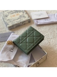 Replica MINI LADY DIOR WALLET Cannage Lambskin S0178 green Tl9290CQ60