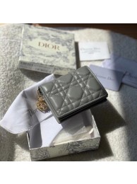 Replica MINI LADY DIOR WALLET Cannage Lambskin S0178 grey Tl9291KG80