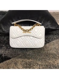 Replica miu miu Matelasse Nappa Leather shoulder bag 5BD140G white Tl18618Ix66