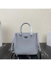 Replica Prada brushed leather tote 1BA330 light grey Tl5943EO56