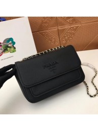 Replica Prada Calf leather shoulder bag 3011 black Tl6380SV68