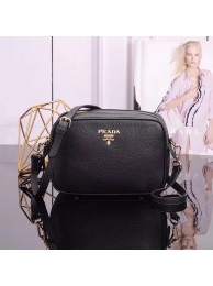 Replica Prada Calfskin Leather Shoulder Bag 1BH082 black Tl6573Ix66