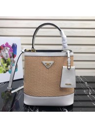 Replica Prada Double Medium bag 1BA210 White Tl6377YP94