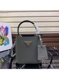 Replica Prada Panier small Original Saffiano Bag 1BA217 Gray Tl6257nB47