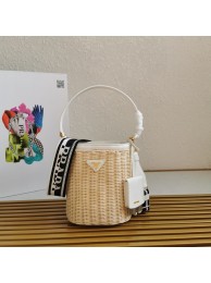 Replica Prada Raffia tote bag 1BE062 white Tl5679Yn66