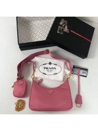 Replica Prada Re-Edition nylon shoulder bag 1BH204 rose Tl6087BB13