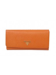 Replica Prada Saffiano Leather Bifond Wallet 1M11335 Wheat Tl6742YP94