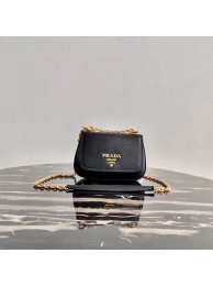 Replica Prada Saffiano leather shoulder bag 2BD275 black Tl6049Jw87