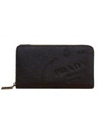 Replica Prada Saffiano Leather Wallets P8012 Black Tl6735CQ60