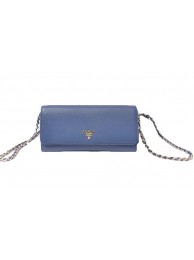 Replica Prada Saffiano Metallic Flap Wallets 1M1290 Royal Tl6744Ye83