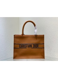 Replica SMALL DIOR BOOK TOTE leather C1287-33 brown Tl8228BJ25