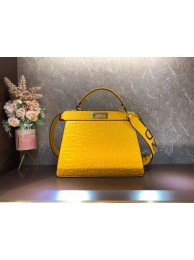 Replica Top FENDI PEEKABOO ICONIC ESSENTIALLY leather bag F1519 yellow Tl12907Cq58