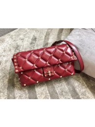 Replica VALENTINO Candystud leather cross-body bag 9741 red Tl19739iF91