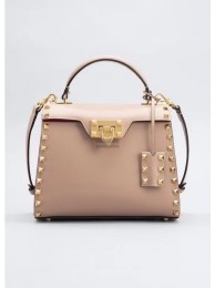 Replica VALENTINO GARAVANI Rockstud Alcove Small grain calf leather handbag 2B0J71 pink Tl19397nB47