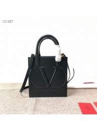 Replica VALENTINO Origianl leather tote V2022 black Tl19417XB19