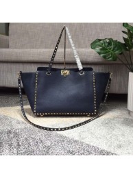 Replica VALENTINO Rockstud large tote 0973 dark blue Tl19645HB48