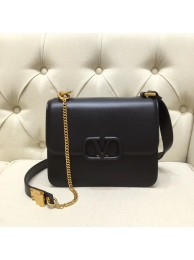 Replica VALENTINO VLOCK Origianl leather shoulder bag 0908 black Tl19457it96