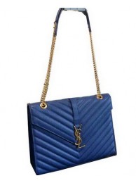 Replica YSL Classic Monogramme Flap Bag Cannage Pattern 311224 Blue Tl15345rH96