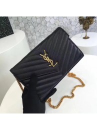 Replica YSL WOC Classic Monogramme Flap Bag Cannage Pattern Y1003 Black Tl15139Ye83