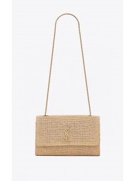 SAINT LAUREN KATE 99 CHAIN BAG IN RAFFIA Y685384 apricot Tl14344Oq54