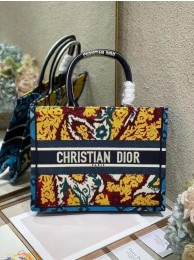 SMALL DIOR BOOK TOTE Blue Multicolor Dior Paisley Embroidery M1296ZJ Tl8627aM39