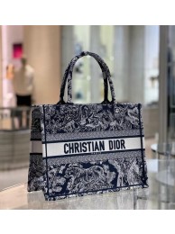 SMALL DIOR BOOK TOTE Blue Toile de Jouy Reverse Embroidery M1296Z Tl8670dV68