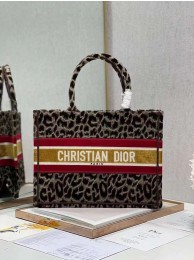 SMALL DIOR BOOK TOTE Embroidery C1287-2 Brown Leopard Print Tl8406mm78