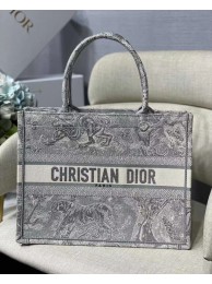 SMALL DIOR BOOK TOTE grey Toile de Jouy Reverse Embroidery M1296Z Tl8669CD62