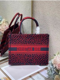 SMALL DIOR BOOK TOTE Navy Blue I Love Paris and Red Hearts Embroidery M1296ZRG Tl8624Ea63