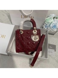 SMALL LADY DIOR BAG Red Patent Calfskin M0531 Tl8811RX32