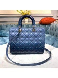 Top DIOR LADY BAG Blue Gradient Cannage Lambskin M0567 Blue Tl8617lE56