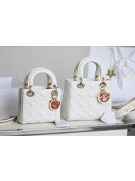 Top LADY DIOR MY ABCDIOR BAG Cannage Heart Original Lambskin Bag M0539O White Tl8581yq38