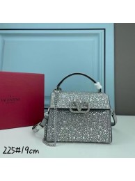 Top VALENTINO GARAVANI VSLING Shiny diamond Mini totebag XW2B1G9 silver&silver-Tone Metal Tl19202lE56