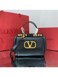 VALENTINO calf leather handbag V0754 BLACK Tl19395ki86