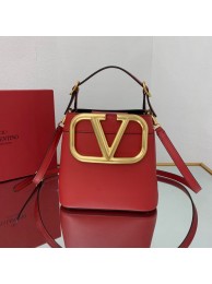 VALENTINO calf leather handbag V0754 red Tl19390Ag46