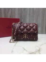 VALENTINO Candy quilted leather cross-body bag 0072 dark red Tl19660lU52