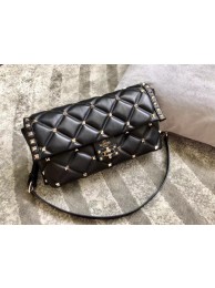 VALENTINO Candystud leather cross-body bag 9741 black Tl19740FA31