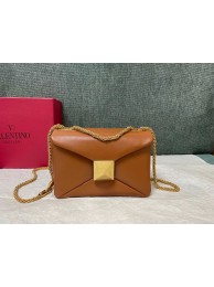 VALENTINO GARAVANI One Stud Sheepskin Shoulder Bag XW0B0K21 Caramel Tl19263lq41