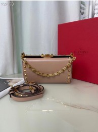 VALENTINO GARAVANI Rockstud Alcove Grain calf shoulder bag V0189 pink Tl19367Is53