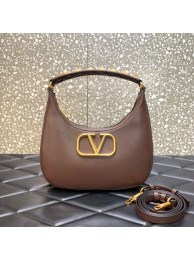 VALENTINO GARAVANI STUD SIGN Calf Leather Hobo bag 1W2B0K69 brown Tl19220nS91