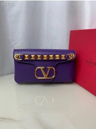 VALENTINO GARAVANI Stud Sign nappa Shoulder Bag NL098 purple Tl19349cf57